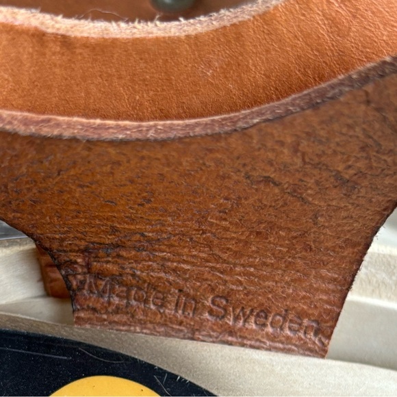 Swedish Hasbeens Leather Peep Toe Clogs - Picture 5 of 12